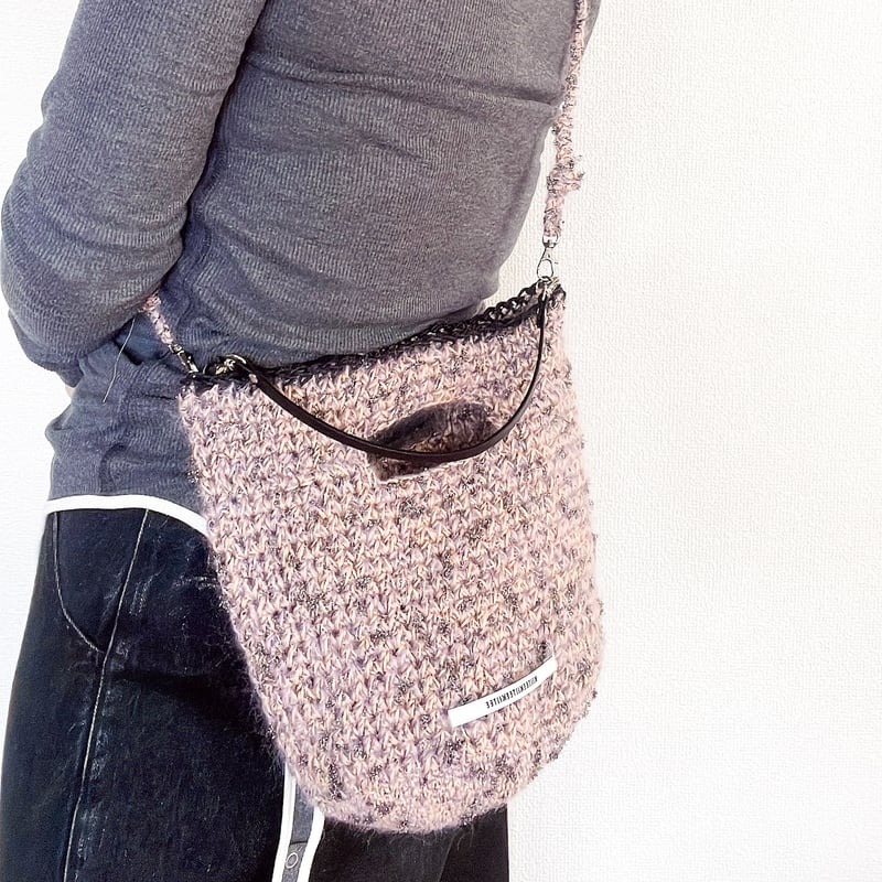 編み物Kit》【かぎ針編み】ラメミックスカラーバッグ