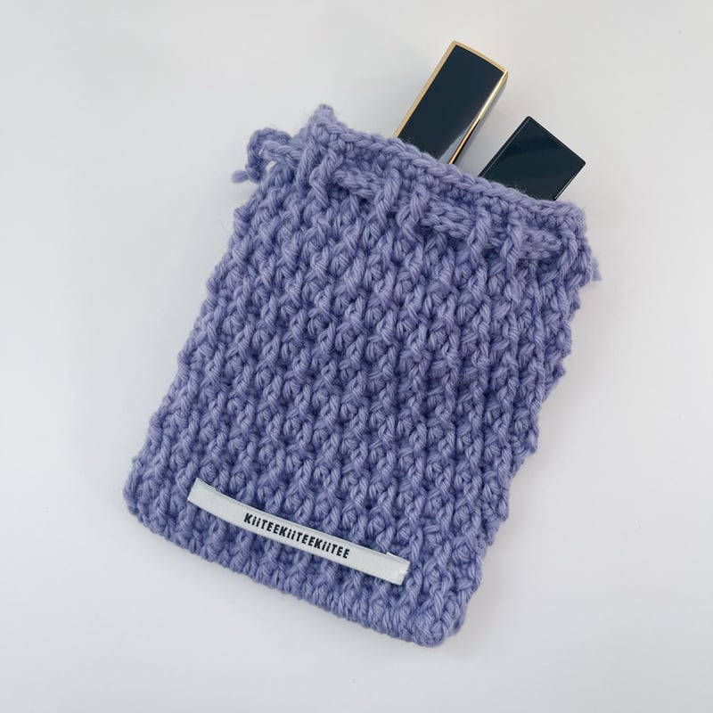 こちらは編み巾着見本です。 For Beginners] How to Crochet a Basic Drawstring Bag | Crochet