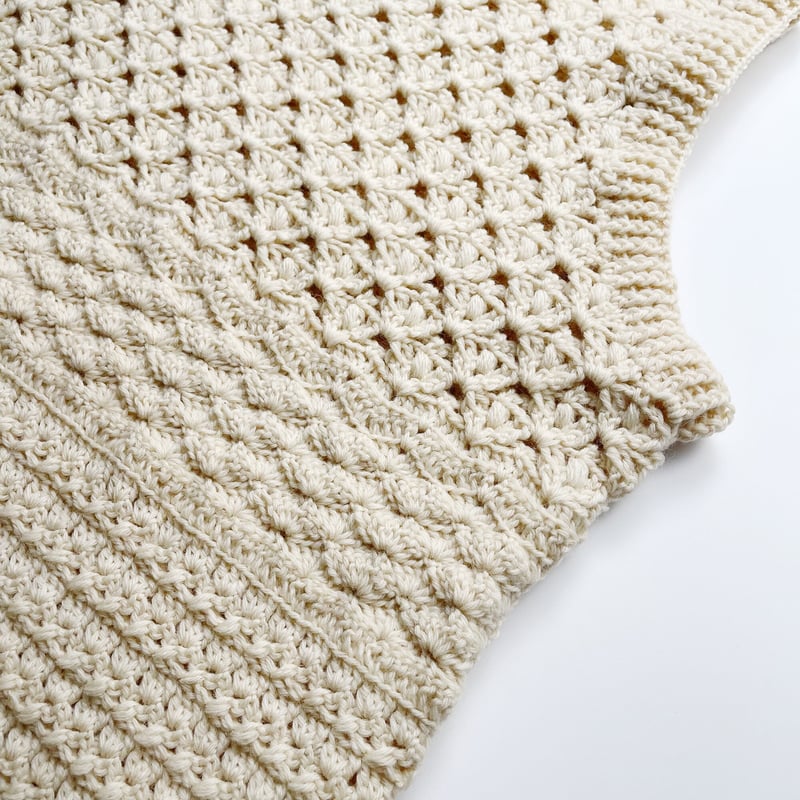 編み物Kit》【かぎ針編み】シェル編みのニットベスト