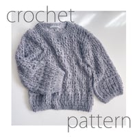 《ダウンロード編み図：PDFデータ》【かぎ針編み】ラメメッシュプルオーバー