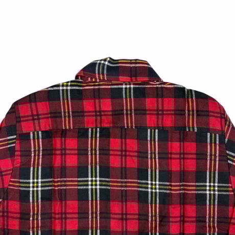 DEADSTOCK " 1970's ELY PLAID PRINT FLANNEL SHIRT " Made in U.S.A. / SZ M 15-15 1/2