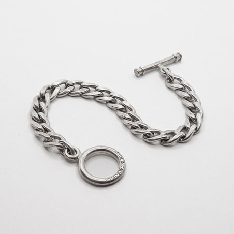 MADE IN CALIFORNIA＂T-BAR CUBAN BRACELET＂Made in U.S.A. / SZ MEDIUM