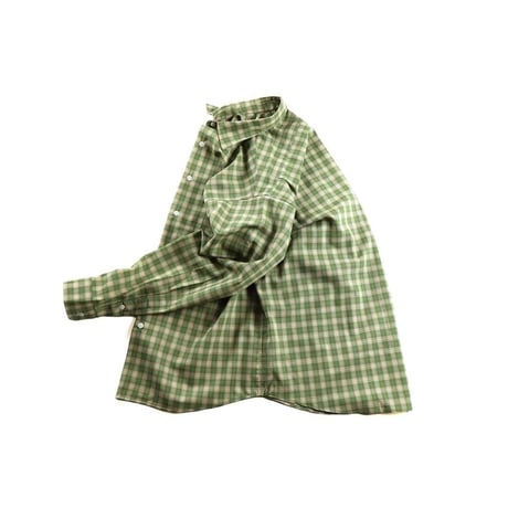 BROWN by 2-tacs＂WIDE COLLAR＂GREEN CHECK
