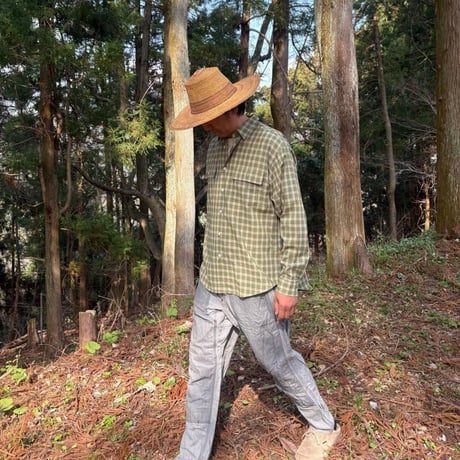 BROWN by 2-tacs＂REGULAR COLLAR＂GREEN CHECK