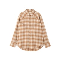 SEVEN BY SEVEN " OMBRE CHECK SMILE POCKET WENSTERN SHIRTS＂Unstained organic cotton