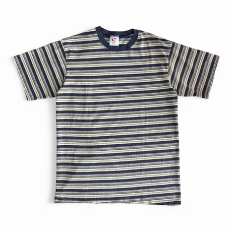 DEADSTOK＂1990's CRYSTAL MILLS MULTI STRIPED TｰSHIRT " MADE IN U.S.A. / SZ LARGE