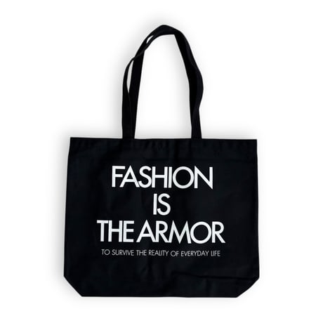 SLOWPOKE＂FASHION IS THE ARMOR BLACK TOTE BAG＂ENVIRO TOTE