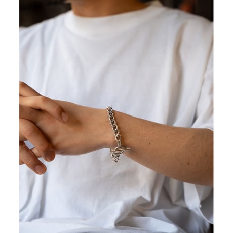 MADE IN CALIFORNIA＂T-BAR CUBAN BRACELET＂Made in U.S.A. / SZ MEDIUM