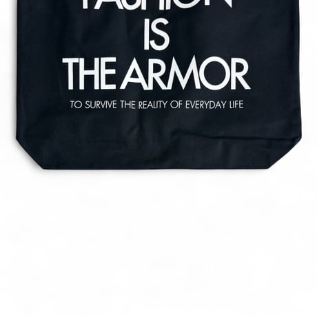 SLOWPOKE＂FASHION IS THE ARMOR BLACK TOTE BAG＂ENVIRO TOTE