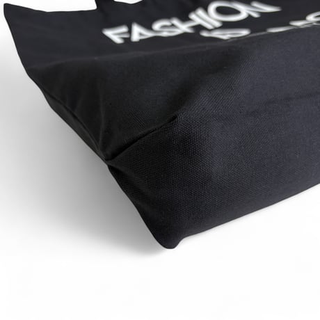 SLOWPOKE＂FASHION IS THE ARMOR BLACK TOTE BAG＂ENVIRO TOTE