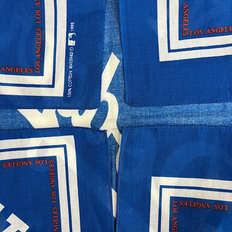 DEADSTOCK " 1990's MLB LOS ANGELES DODGERS BANDANA " Made in U.S.A.
