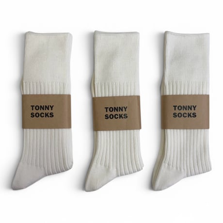 TONNY SOCKS＂MERINO WOOL WHITE RIB SOCKS＂MADE IN JAPAN