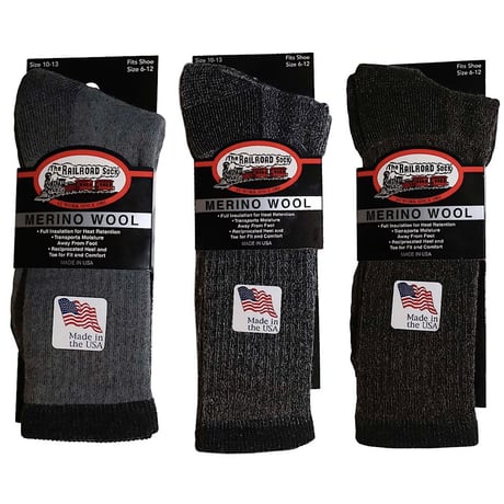RAILROAD SOCK＂MERINO WOOL SOCKS＂MADE IN U.S.A.