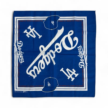DEADSTOCK " 1990's MLB LOS ANGELES DODGERS BANDANA " Made in U.S.A.