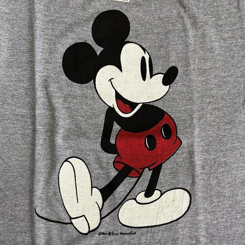 Mickey Mouse×Tropix Togs Tシャツ (6-8) 80's Tropix-Togs ミッキーマウス 染み込み リンガーTシャツ