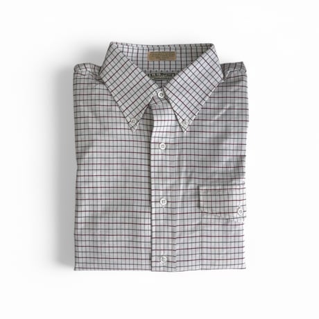 DEADSTOCK " 1990's L.L.BEAN PLAID OXFORD L/S BD SHIRT " MADE IN U.S.A. / SZ M 16-34