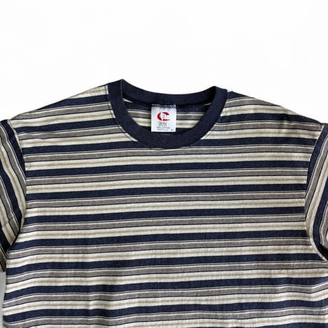 DEADSTOK＂1990's CRYSTAL MILLS MULTI STRIPED TｰSHIRT " MADE IN U.S.A. / SZ LARGE