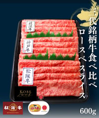 [品番S-1] 3大銘柄牛(神戸・松阪・近江)　食べ比べスライス 計600g