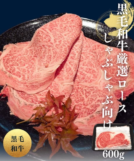 [品番B-1] 黒毛和牛 厳選ローススライス600ｇ(ｼｰﾄ入)-しゃぶしゃぶ向け-