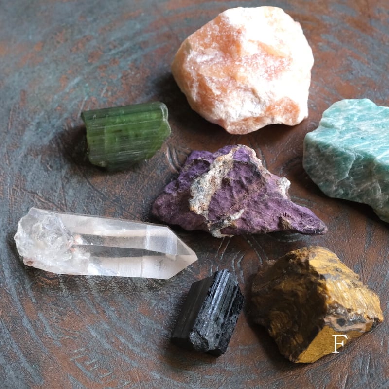 天然石セット おくら様 7 Chakra Healing Set 7つのチャクラの石セット / 革袋入り