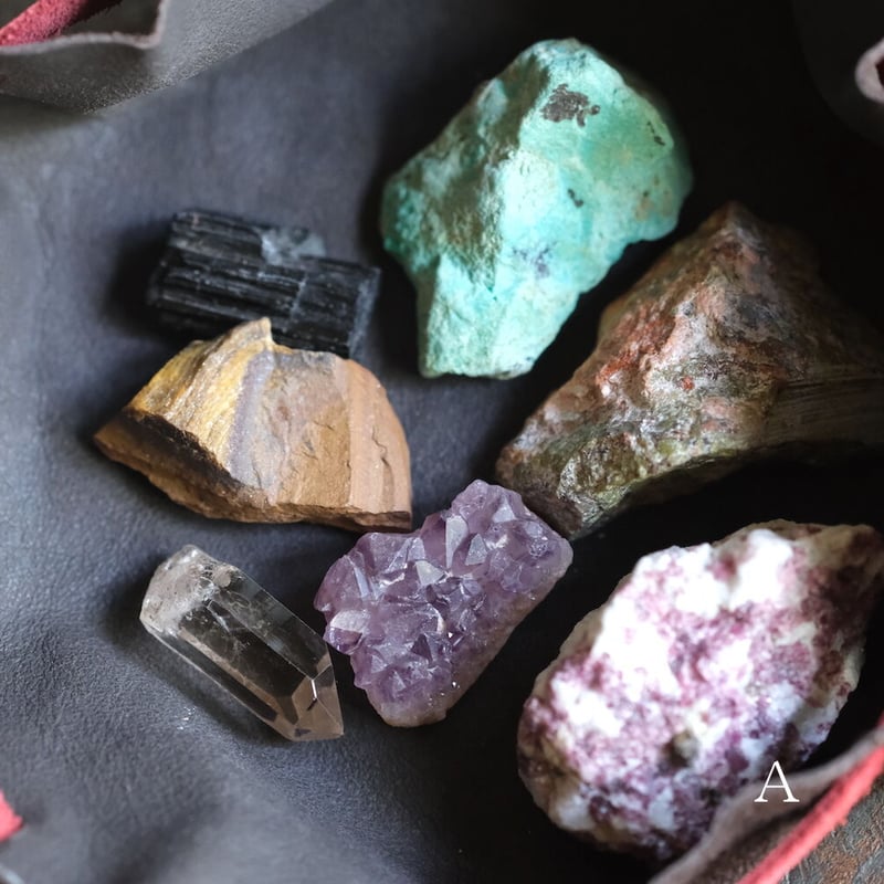 7 Chakra Healing Set 7つのチャクラの石セット / 革袋入り | ARC