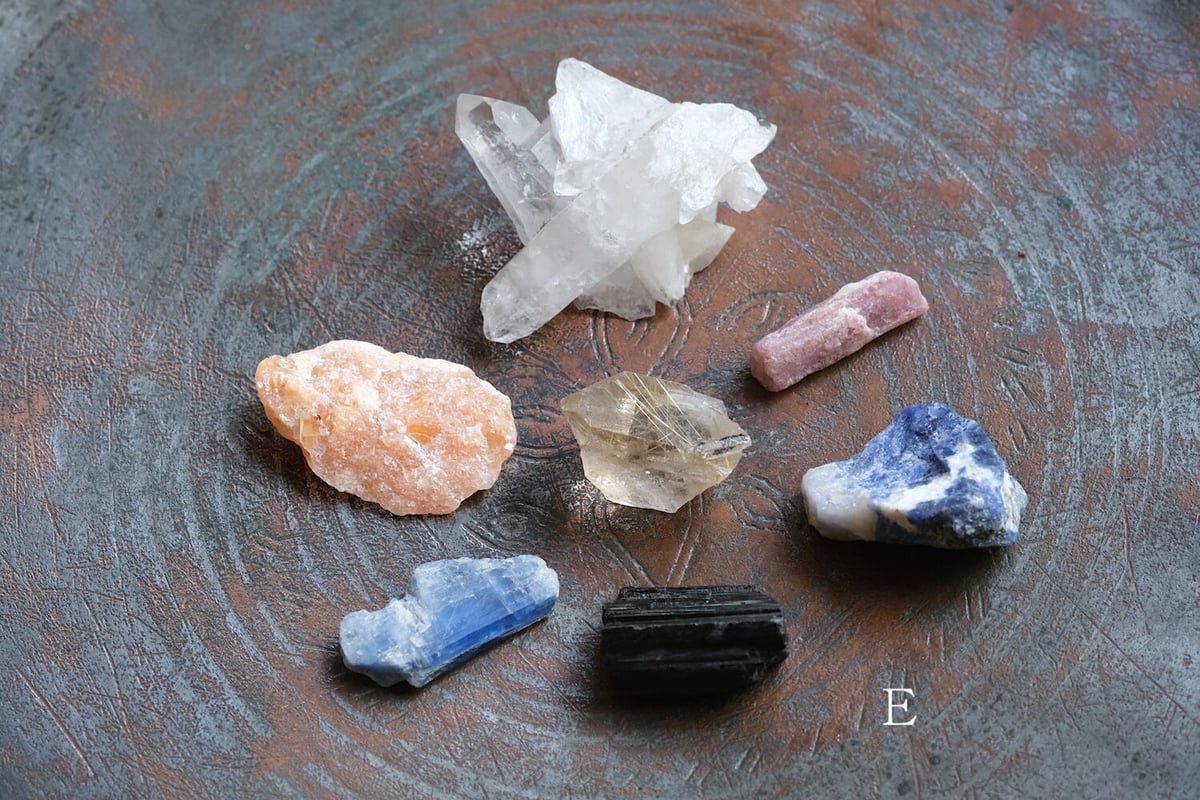 天然石セット おくら様 7 Chakra Healing Set 7つのチャクラの石セット / 革袋入り
