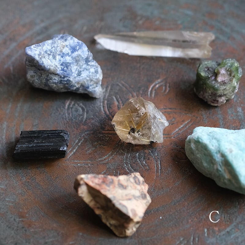 7 Chakra Healing Set 7つのチャクラの石セット / 革袋入り