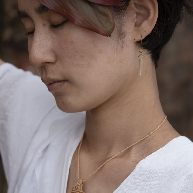 レムリアンシードクリスタル ピアス / イヤリング ＜メキシカン