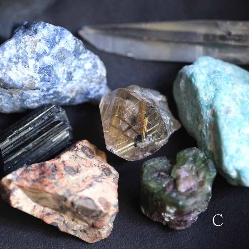 7 Chakra Healing Set 7つのチャクラの石セット / 革袋入り | ARC