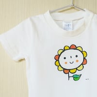 手描きTシャツ(こども)名入れ可 　　〈ひまわり〉