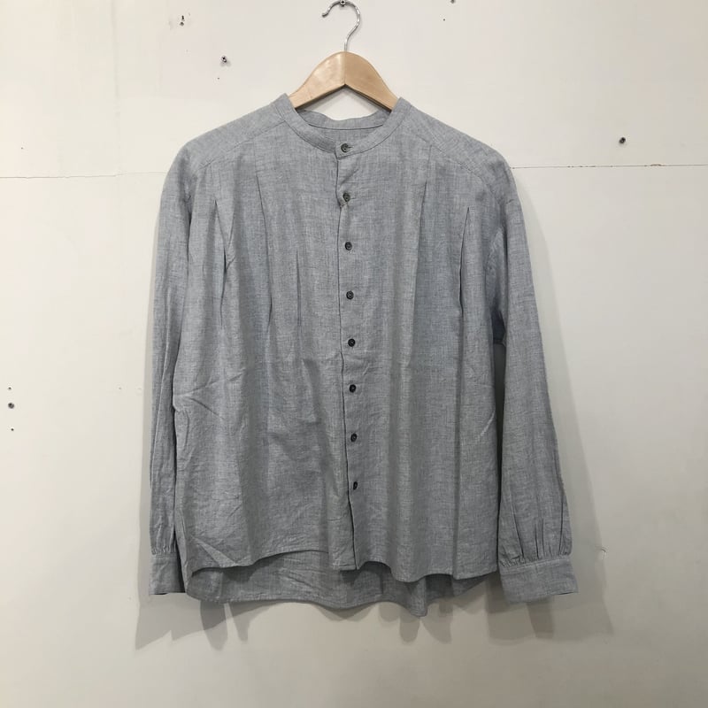 prit / ビエラシャンブレーピーチ起毛 スタンドカラータックブラウス 