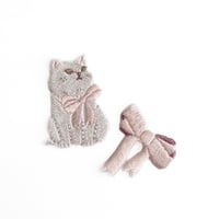 ねこ×リボン(pink) ワッペン