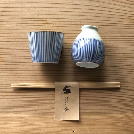 【特別な日のギフト】　手打ち生そば2人前＋自家製竹細工そばざる＋有田焼そば猪口、徳利＋竹箸