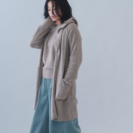 【予約販売】CA＆Co. YAK  フード付きロングカーディガン
