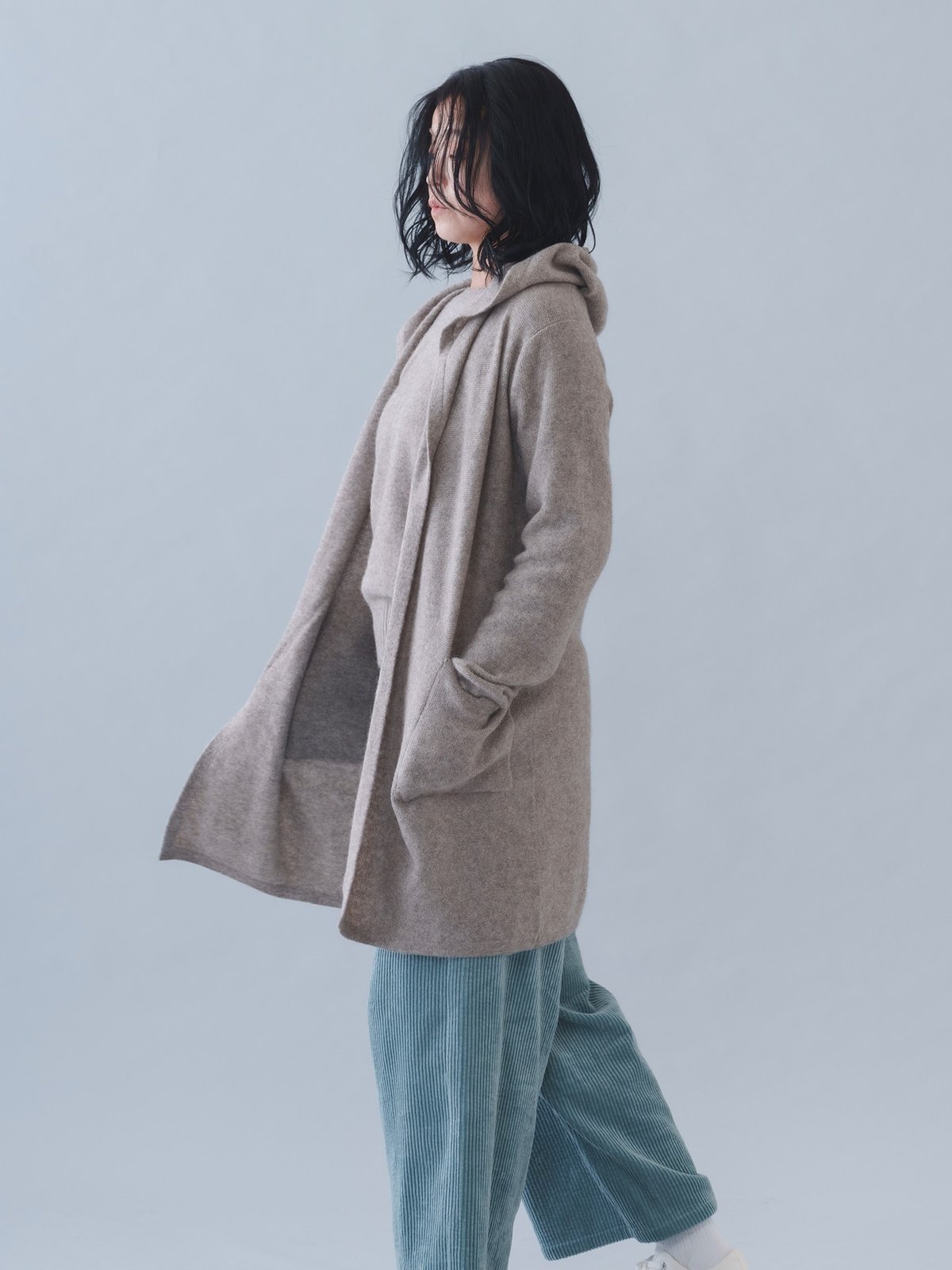 CA＆Co. YAK フード付きロングカーディガン | short finger