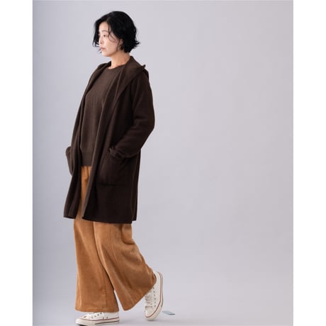 【予約販売】CA＆Co. YAK  フード付きロングカーディガン