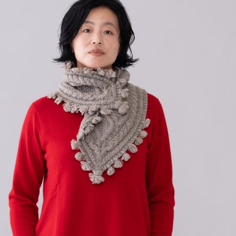 【予約販売】CA＆Co. 手編み　YAK  petit muffler（フリンジ付き）