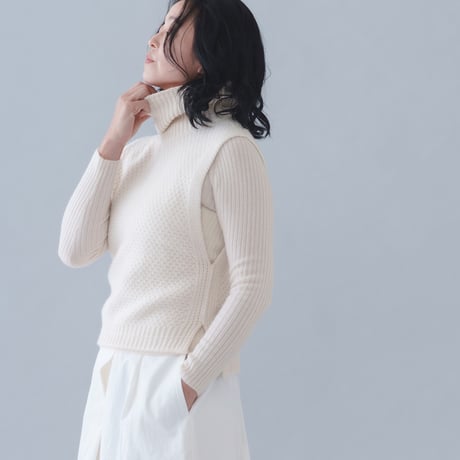 【予約販売】CA＆Co. Cashmere 鹿の子編みベスト