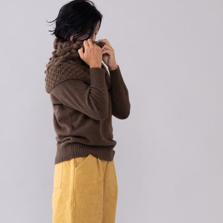 【受注生産】CA＆Co. 手編み　YAK  Bubble shoulder＆neckwarmer
