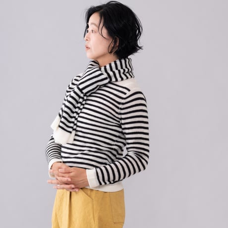 【予約販売】CA＆Co. cashmere ボーダーストール（ちいさなマフラー）