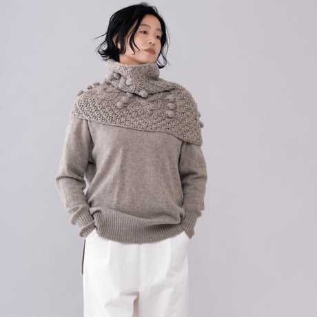 【受注生産】CA＆Co. 手編み　YAK  Bubble shoulder＆neckwarmer