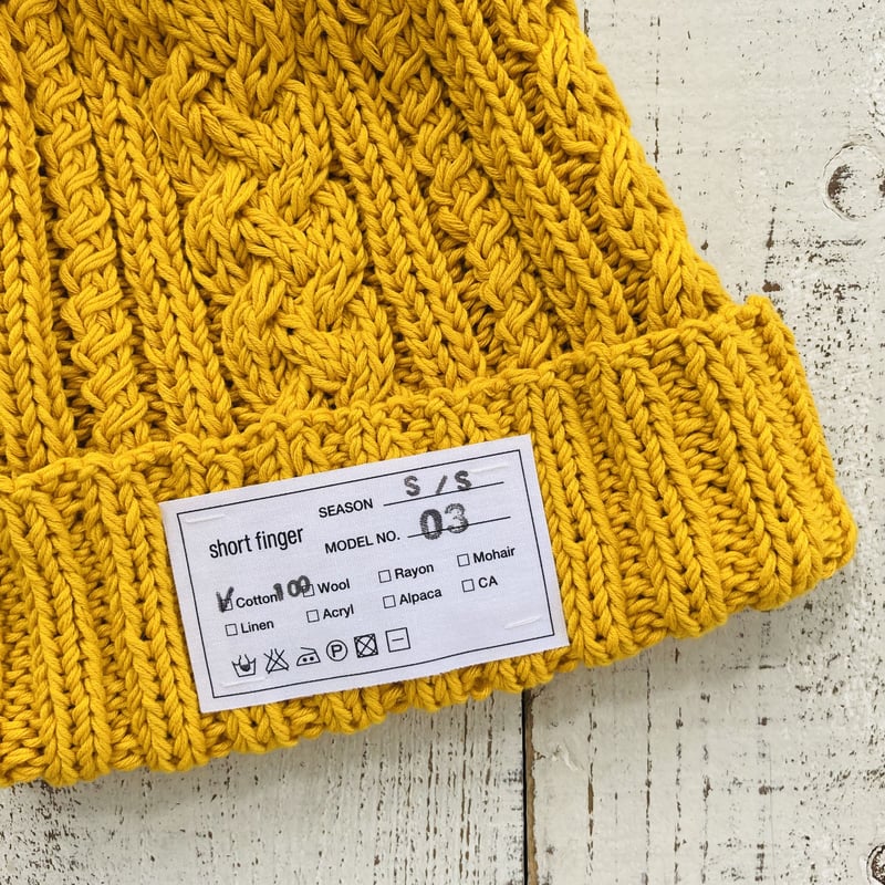 オーダー品】Cotton Cable （コットンキャップ）カナリアイエロー 