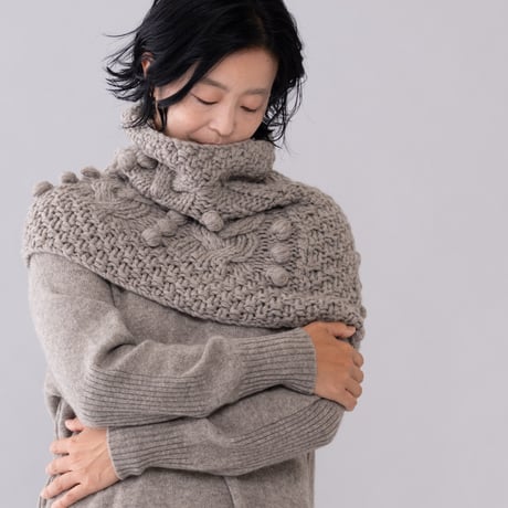 【受注生産】CA＆Co. 手編み　YAK  Bubble shoulder＆neckwarmer