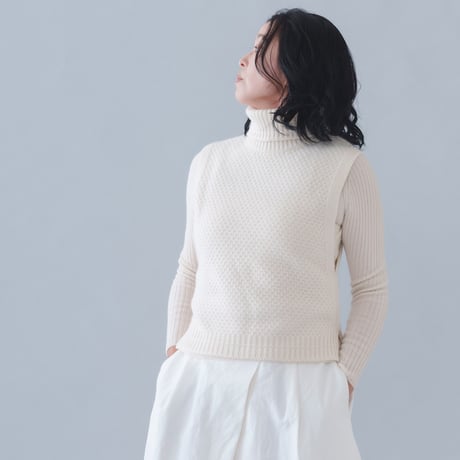 【予約販売】CA＆Co. Cashmere 鹿の子編みベスト