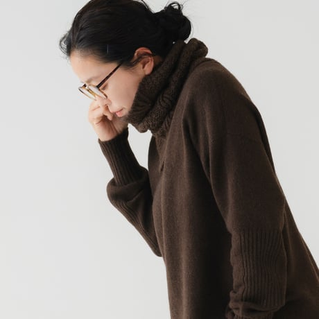 【予約販売】CA＆Co. 手編み YAK  鹿の子ネックウォーマー（ジャストタイプ）