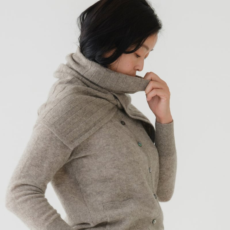 予約販売】CA＆Co. YAK shoulder＆neck warmer（リブ編みタイプ）