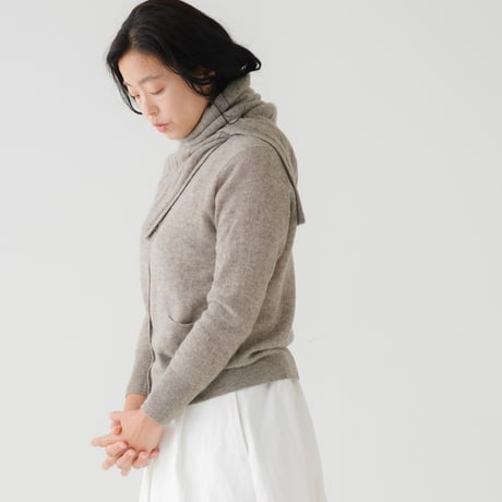 【予約販売】CA＆Co. YAK  shoulder＆neck warmer（リブ編みタイプ）