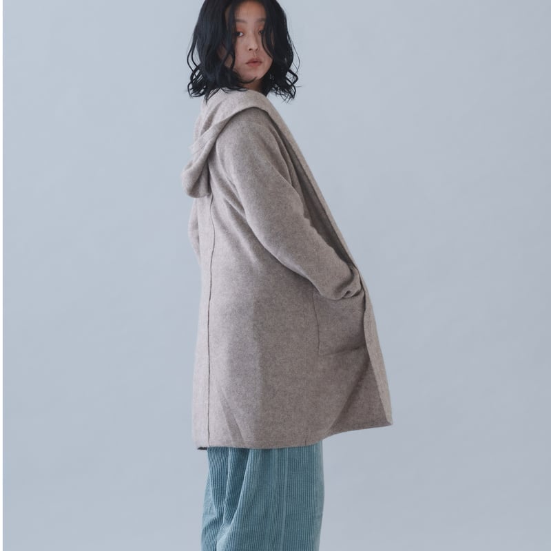 マニアック　フード付きグレーロングカーディガン サイズ1 CA＆Co. YAK フード付きロングカーディガン | short finger