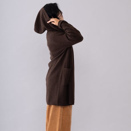 【予約販売】CA＆Co. YAK  フード付きロングカーディガン