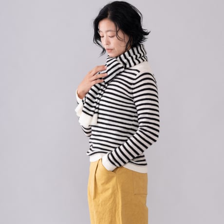 【予約販売】CA＆Co. cashmere ボーダーストール（ちいさなマフラー）